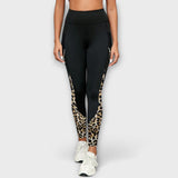 Pantalon de sport taille haute avec motif léopard
