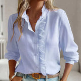 Aurora | Ruffled Button-Up Blouse