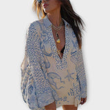 Liv - Ensemble de chemise et shorts en satin d'eau avec franges