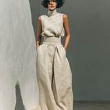 Ensemble Blouse Sans Manches et Pantalon Ample pour Femmes