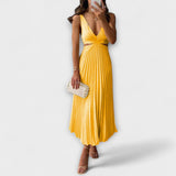 Robe de soirée midi élégante avec plissé