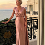 Samouse | Robe maxi avec haut croisé et manches courtes