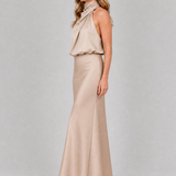Nopal | Robe midi sans manches avec col drapé