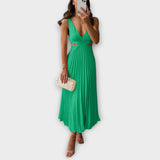 Robe de soirée midi élégante avec plissé