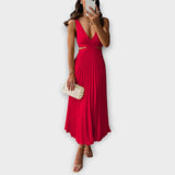 Robe de soirée midi élégante avec plissé