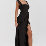 Amira Long Dress – Dark Plum