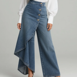 Jette | Pantalon large drapé en denim