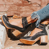 Denise | Escarpins cuir talon bloc à brides