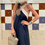Sienna | Backless Cross-Neck Elegant Dress
