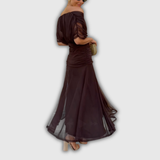 Béatrice | Robe longue verte à décolleté en V