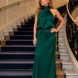 Nopal | Robe midi sans manches avec col drapé