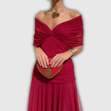 Béatrice | Robe longue verte à décolleté en V