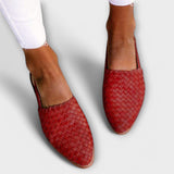 Sylvie | Mule en cuir tressé brun