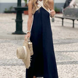 Sienna | Backless Cross-Neck Elegant Dress