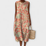 Thaleia – Robe midi au design floral vintage