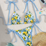Claire | Bikini Triangle Imprimé Citron