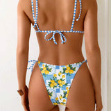 Claire | Bikini Triangle Imprimé Citron
