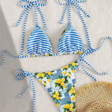 Claire | Bikini Triangle Imprimé Citron