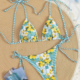 Claire | Bikini Triangle Imprimé Citron