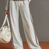 Sweat-shirt à demi-zip gris et blanc inspiré vintage avec pantalon ample