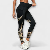 Pantalon de sport taille haute avec motif léopard