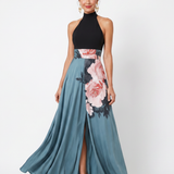 Olympas | Robe Maxi à Bustier et Motif Floral