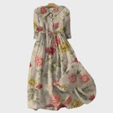 Robe rétro avec bouquet de fleurs
