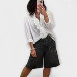 Amaris - Short en Bermuda avec des embellissements en strass
