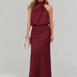 Nopal | Robe midi sans manches avec col drapé