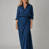 Mirque | Robe maxi à manches longues et devant croisé