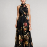 Sior | Robe midi à col halter florale
