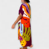 Roos - Robe décontractée avec imprimé de feuilles colorées