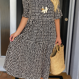 Noémie™ — Robe midi fluide élégante naturelle