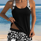 Suzan - Haut de Maillot de Bain avec Ensemble Boxer Imprimé