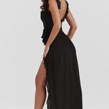 Amira Long Dress – Dark Plum