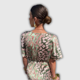 Isabelle | Robe midi drapée imprimé animalier