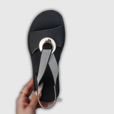 Luna | Sandales en cuir avec anneau décoratif