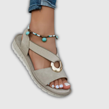 Luna | Sandales en cuir avec anneau décoratif