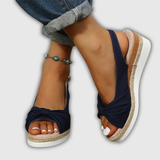 Valeria | Sandales à talon compensé en espadrille avec lanières