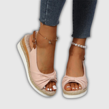 Valeria | Sandales à talon compensé en espadrille avec lanières