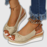 Valeria | Sandales à talon compensé en espadrille avec lanières