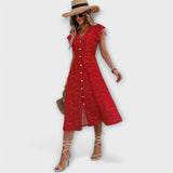 Robe midi à pois chic