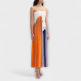Été - Robe colorblock chic avec des franges tendance