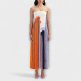 Été - Robe colorblock chic avec des franges tendance