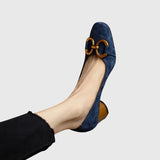 Isabelle | Escarpins en daim bleu marine