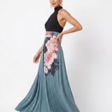 Olympas | Robe Maxi à Bustier et Motif Floral