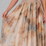 Elavenue | Robe maxi avec col halter et taille en dentelle