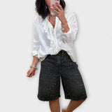 Amaris - Short en Bermuda avec des embellissements en strass