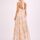 Véronique | Robe maxi à dos nu imprimée
