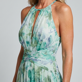 Portia | Robe midi à fleurs en soft avec bretelles croisées